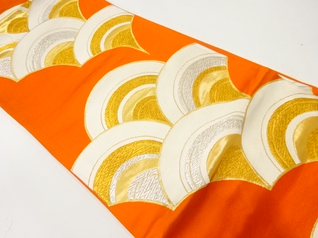 アンティーク　青海波模様織出し袋帯（材料）